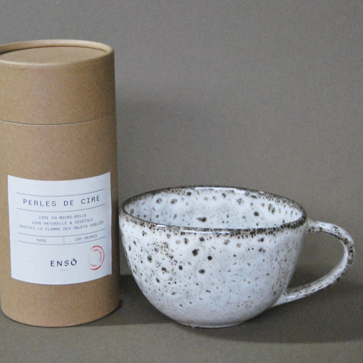 Pack Perles + Tasse en céramique mouchetée
