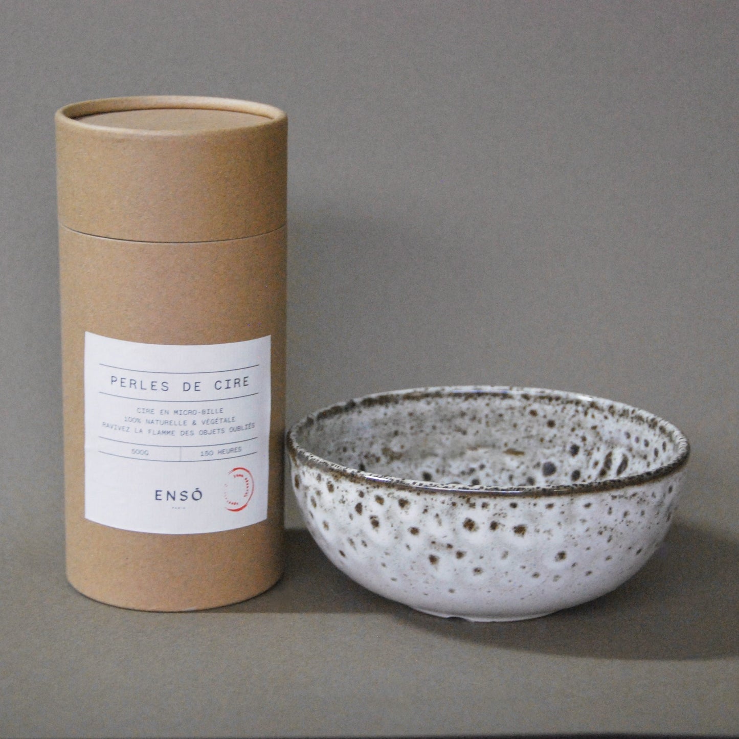 Pack Perles + Bol en céramique mouchetée