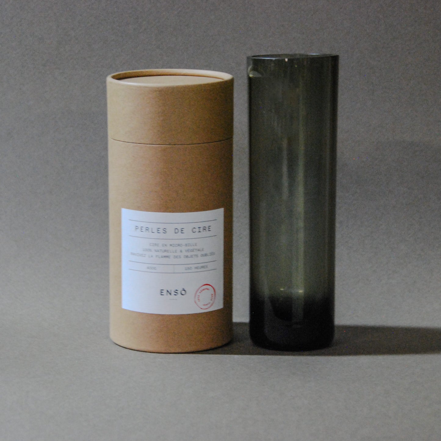 Pack Perles + Vase verre fumé