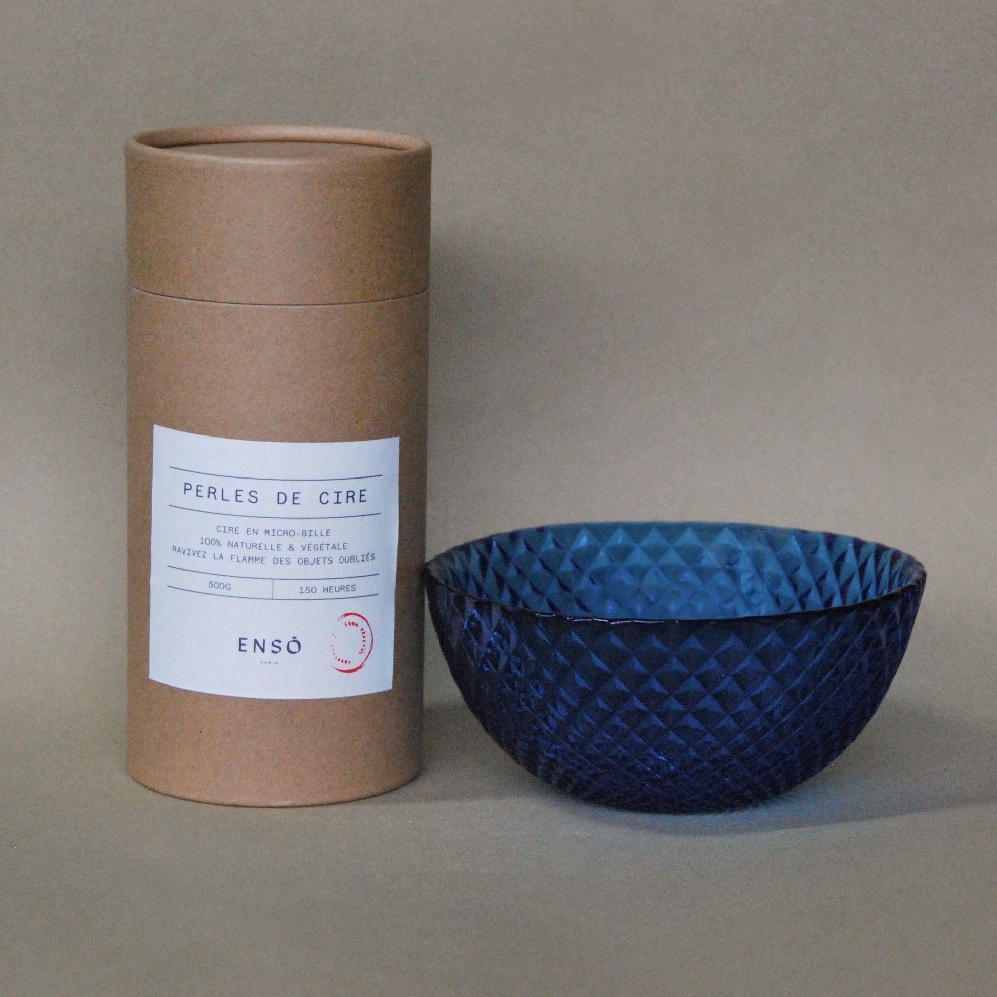 Pack perles et objet chiné bol bleu azur 