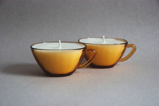 #0026 - Set de 2 tasses à café jaunes Vereco